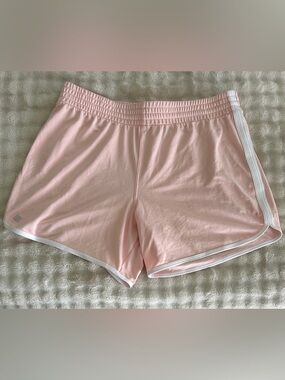 ZELOS Light Pink Athletic Shorts with White Trim